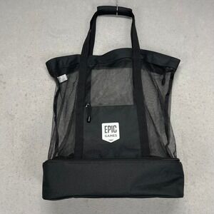 Epic Games Black Mesh Tote Bag Insulated Cooler Bottom Gears of War Fortnite EUC